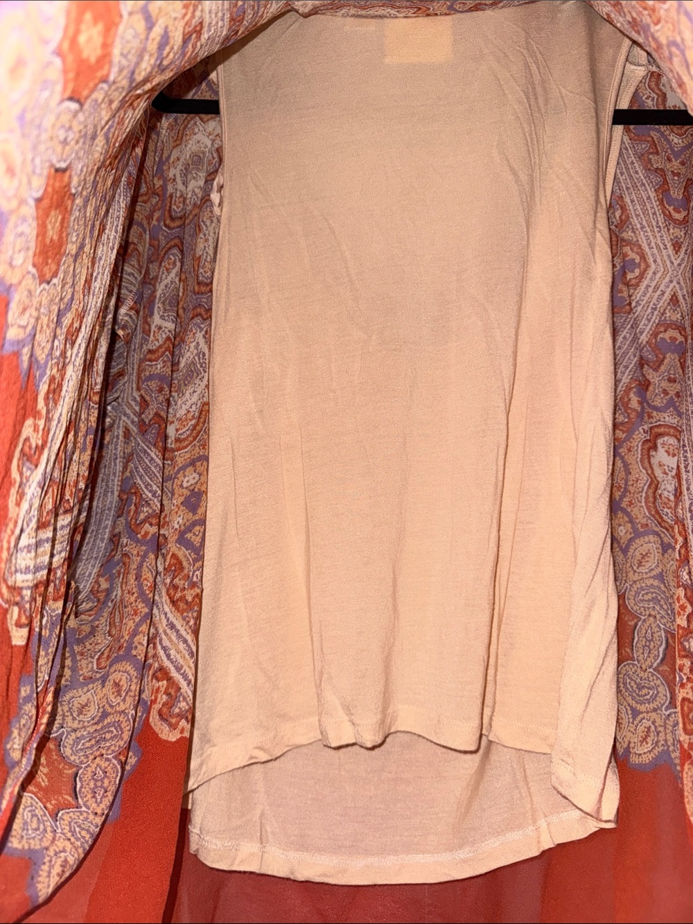 Maeve Boho V-Neck Paisley Tunic Top in Rust - Picture 6 of 6